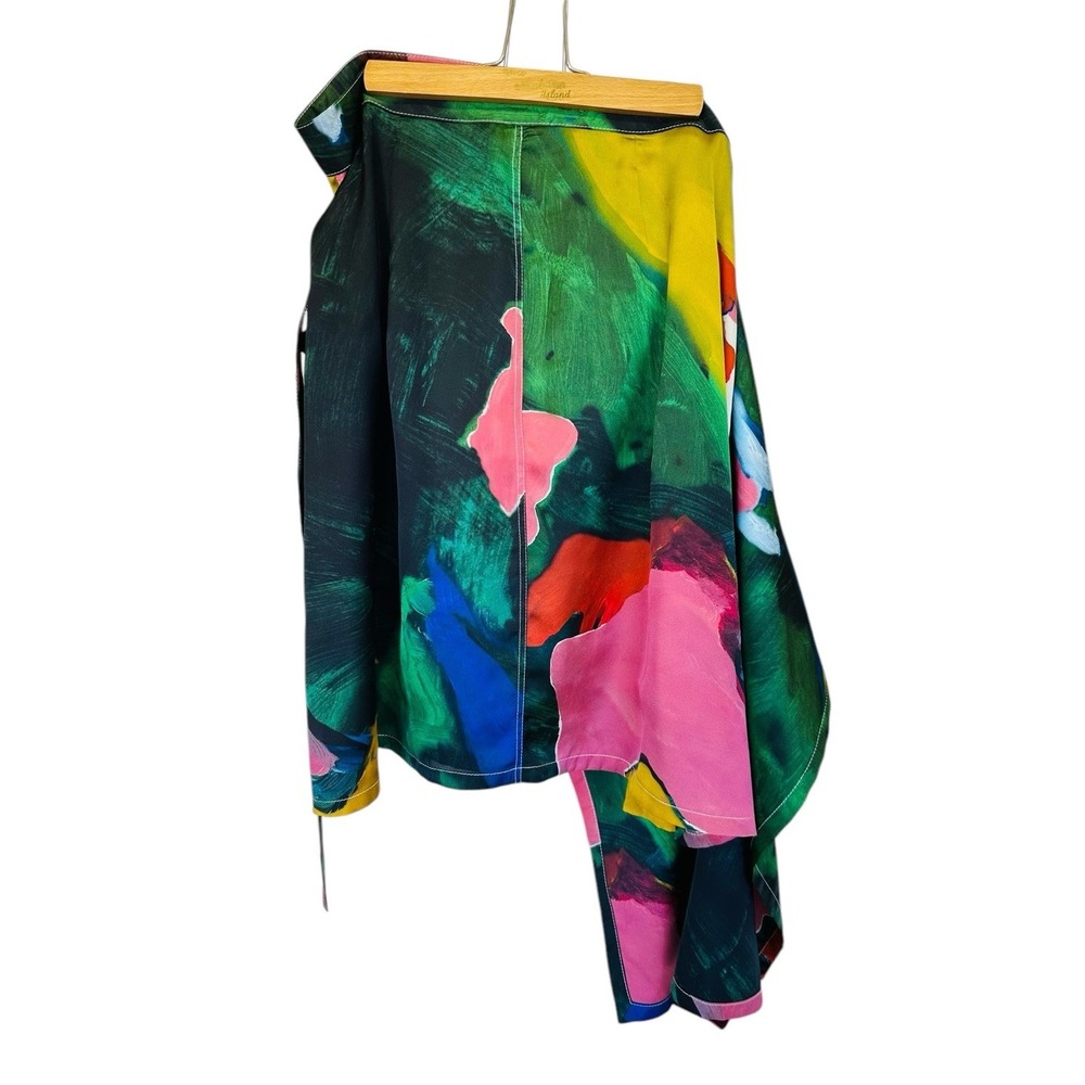 JW Anderson Side Drape Link Skirt Abstract Camo Multi US Size 6 SK011PG084500 - Picture 2 of 16